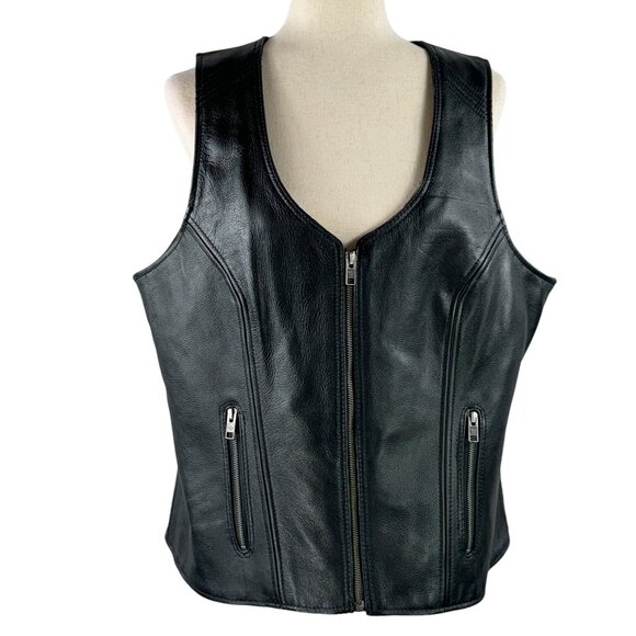 MIKWAUKEE LEATHER Diamond Black Motorcycle Vest Performance Apparel Unis… - Picture 1 of 12